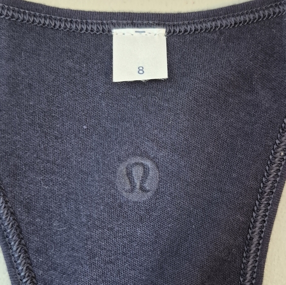 Lululemon Navy Lightweight Deep Vneck Long Length Racerback Soft Tank - Size 8 - Picture 6 of 6